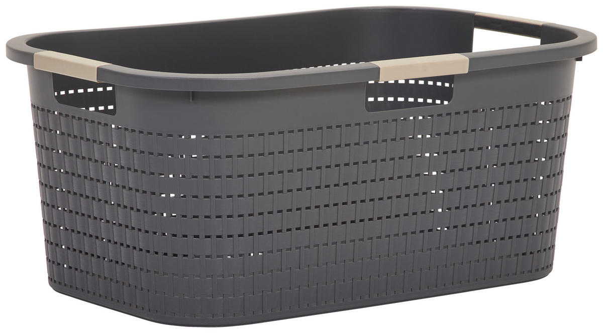 WÄSCHEKORB - Anthrazit, Basics, Kunststoff (58/38,9/25,1cm) - Rotho
