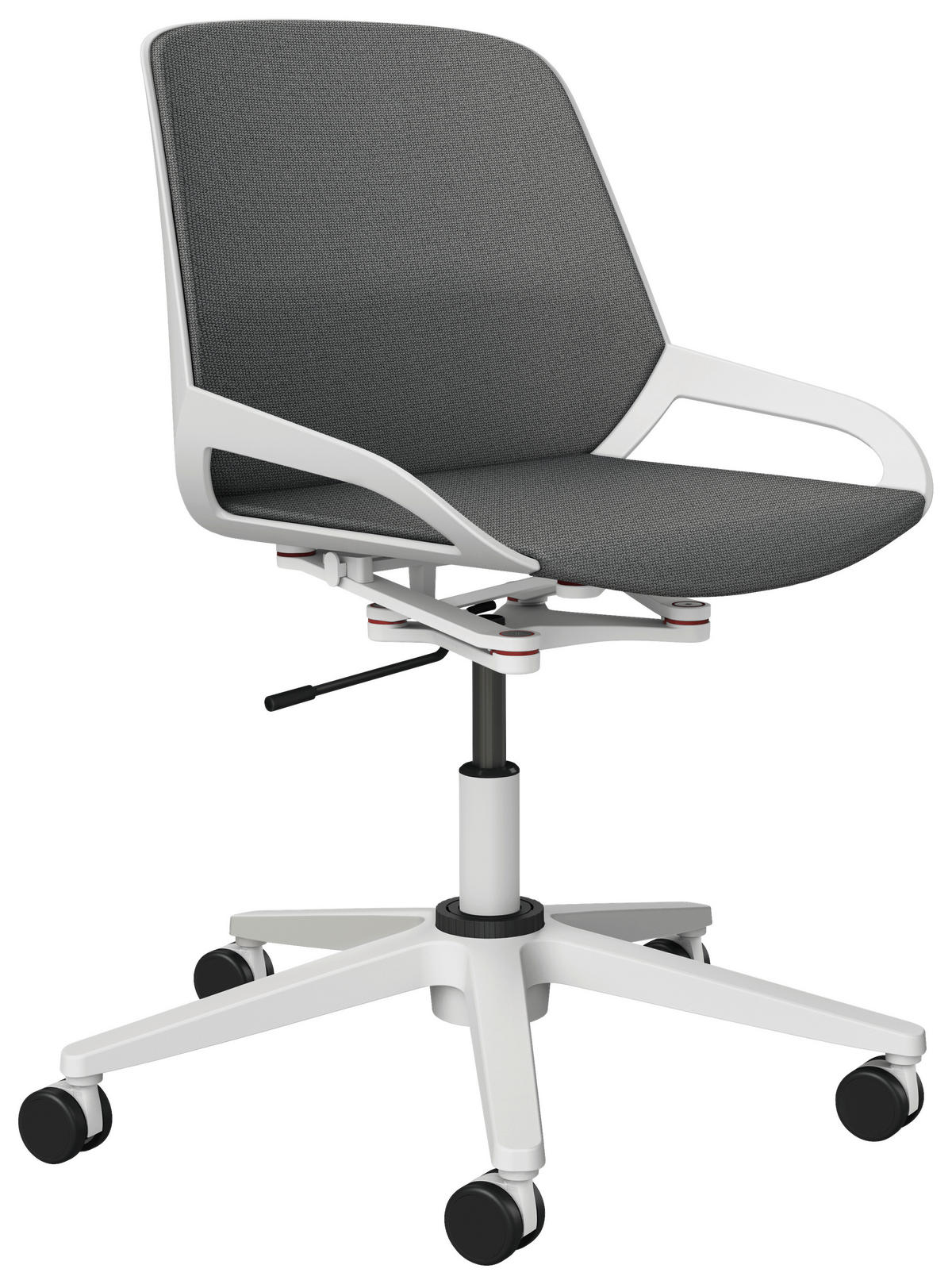 DREHSTUHL Grau, Weiss  - Weiss/Grau, Design, Kunststoff/Textil (70/68/40cm) - Aeris