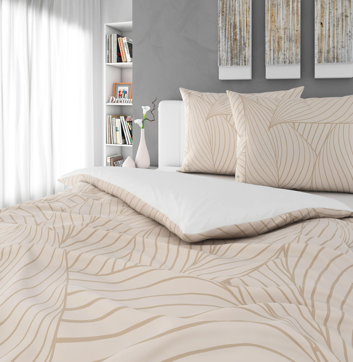 POSTELJINA SA DVA LICA SANDY 200/200 cm saten sivobraon  - sivobraon, Konvencionalno, tekstil (200/200cm) - Esposa