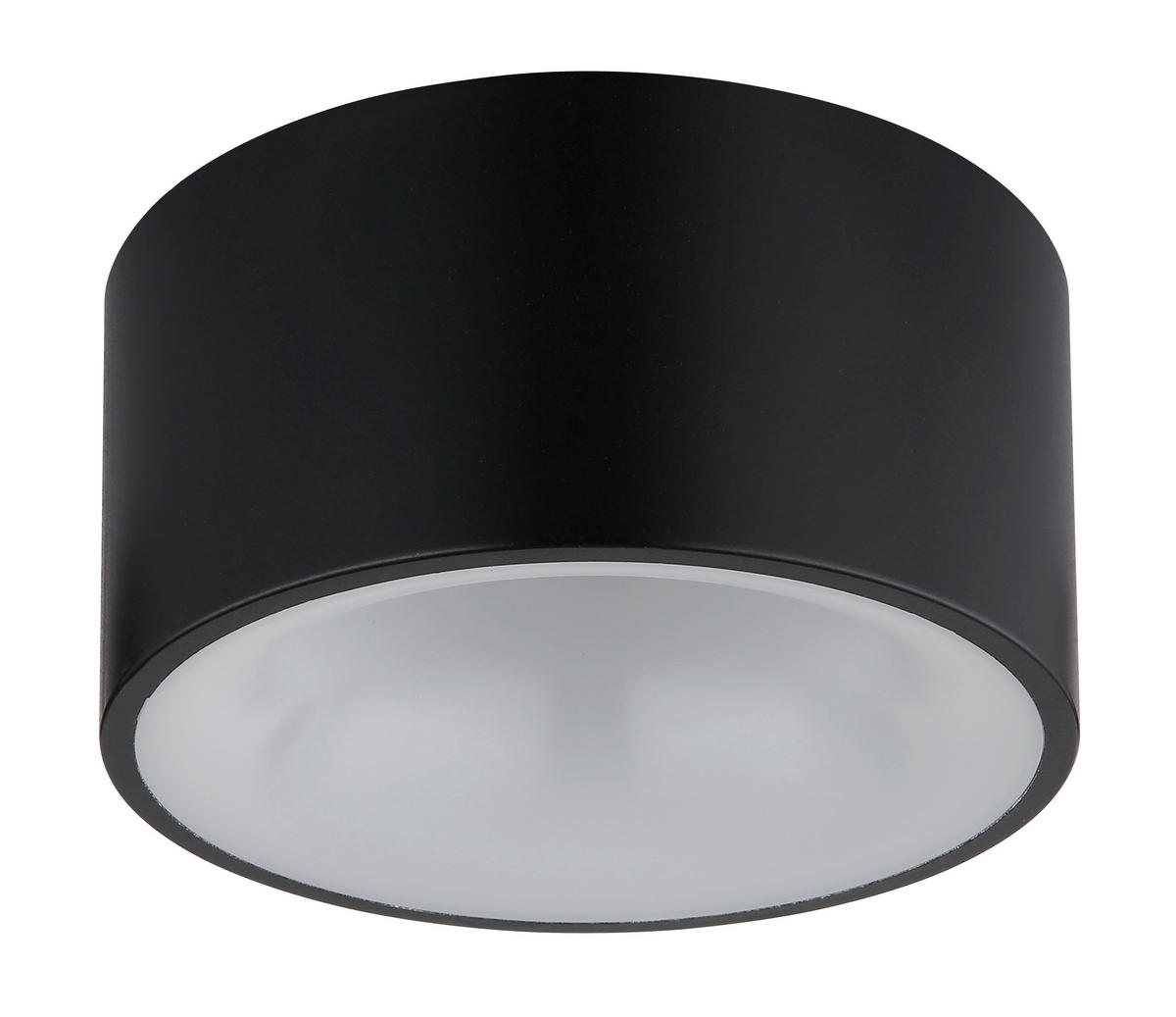 LED-DECKENLEUCHTE 15/7,5 cm   - Opal/Schwarz, Basics, Kunststoff/Metall (15/7,5cm)