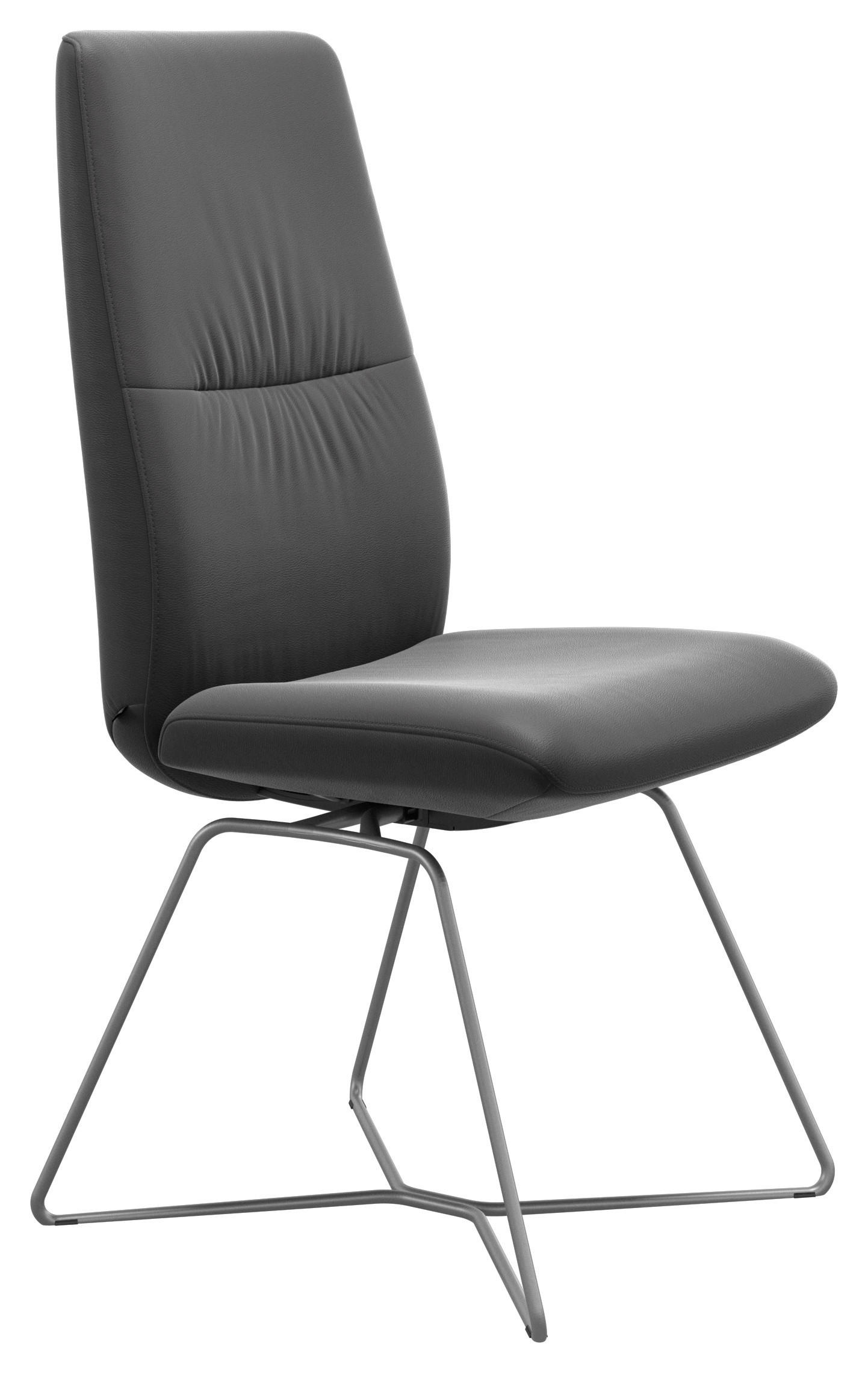 STUHL Echtleder Grau - Grau, MODERN, Leder/Metall (50/105/63cm) - Stressless