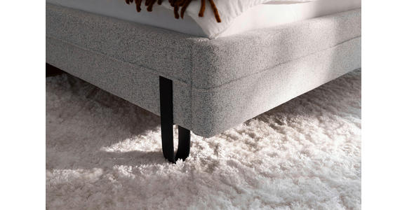 POLSTERBETT Beleuchtung 140/200 cm in Creme - Creme/Schwarz, MODERN, Textil/Metall (140/200cm) - Novel