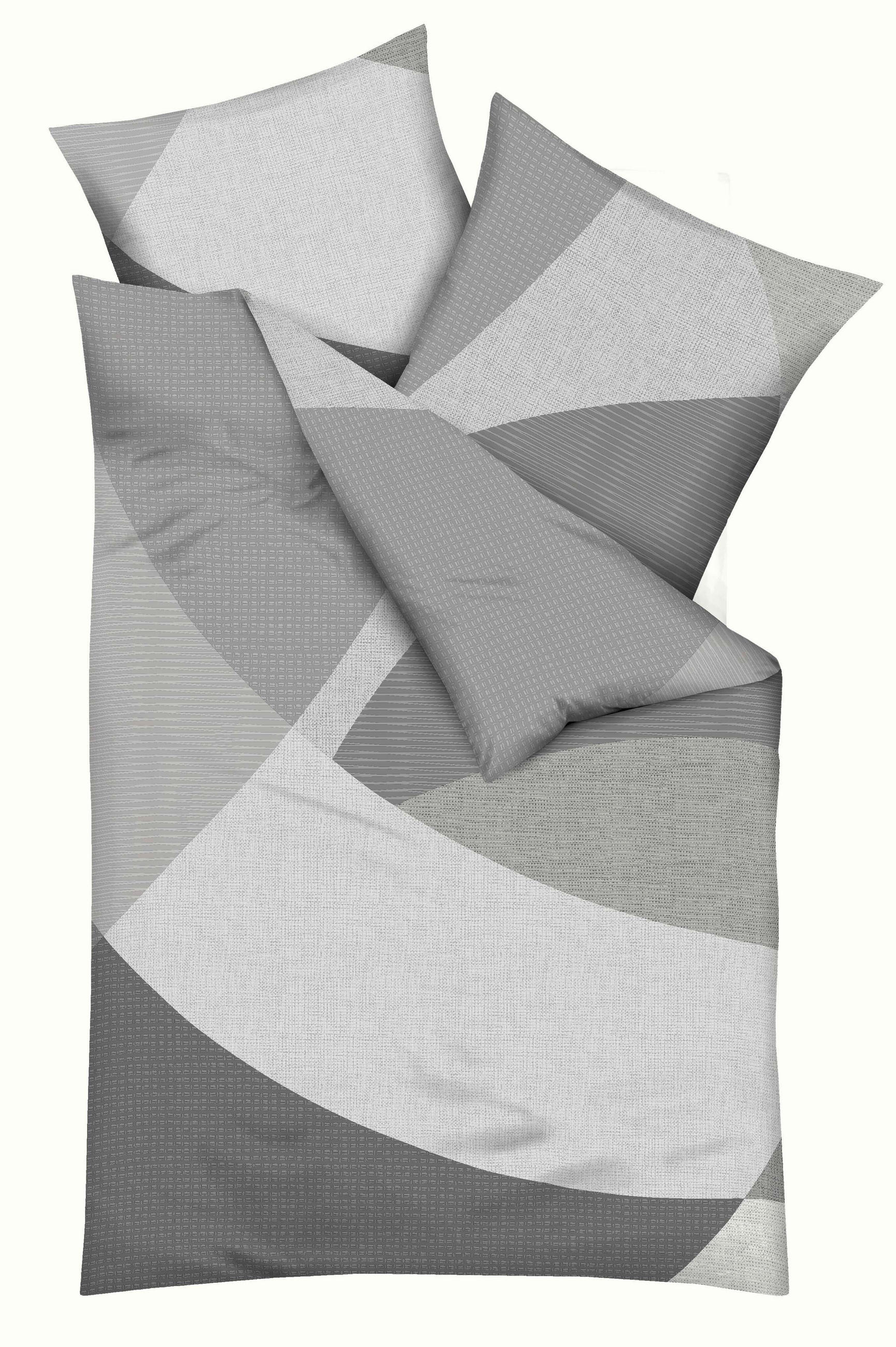 POSTELJINA VISTA 140/200 cm saten siva, prirodna boja  - siva/prirodna boja, Konvencionalno, tekstil (140/200cm) - Kaeppel