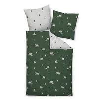 BETTWÄSCHE 2-teilig Biber 135/200 cm  - Dunkelgrün, Design, Textil (135/200cm) - Janine