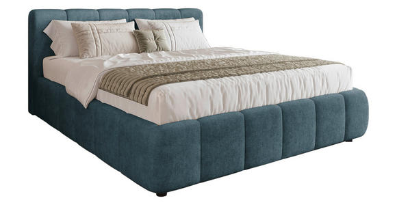 POLSTERBETT Lattenrost, Bettkasten Dunkelblau 140/200 cm - Schwarz/Dunkelblau, KONVENTIONELL, Holz/Kunststoff (140/200cm) - Carryhome