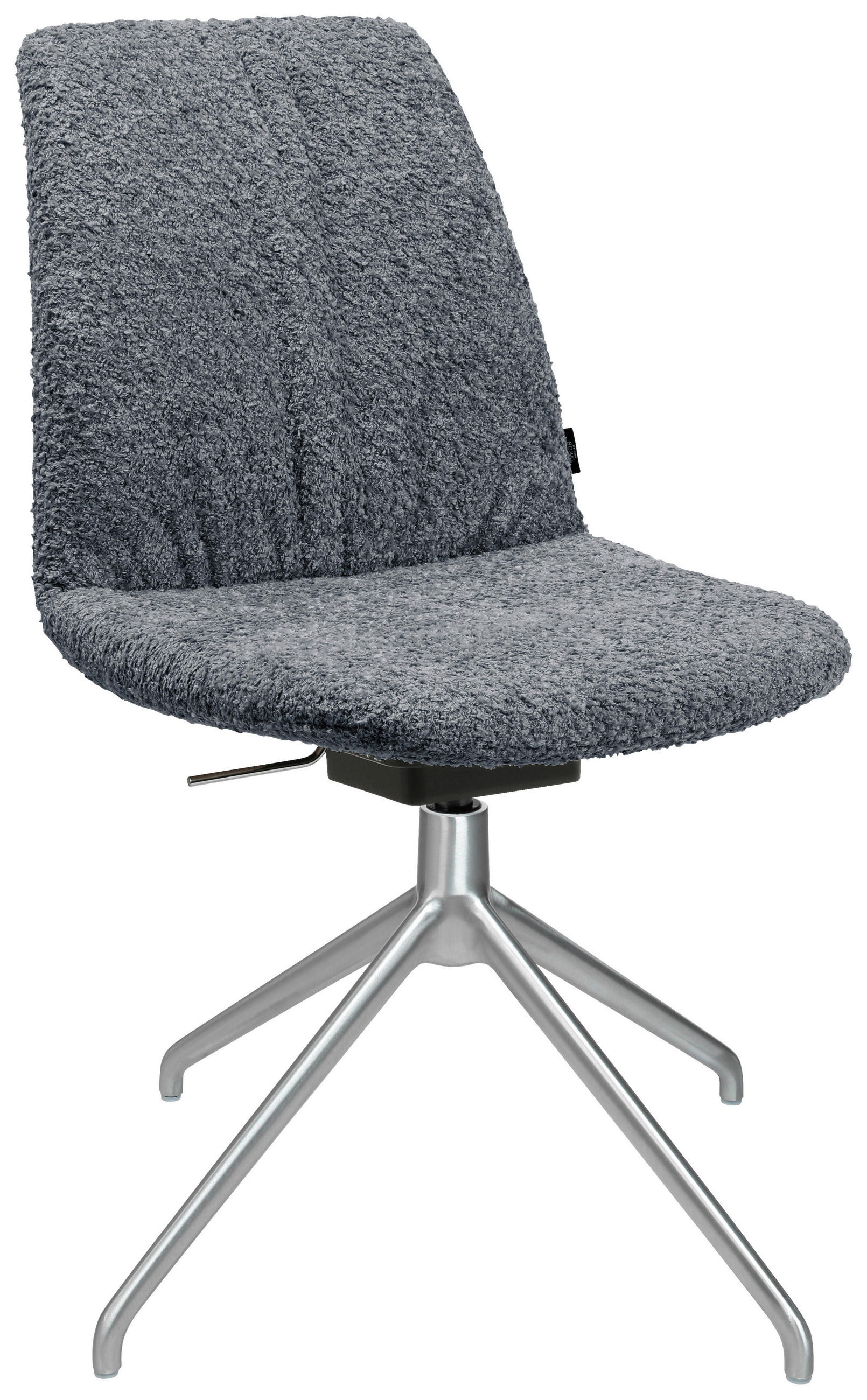 STUHL  in Aluminium Bouclé  - Dunkelgrau/Alufarben, Design, Textil/Metall (46/81,5-84,5/55cm) - Johann Jakob