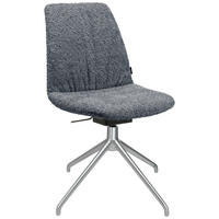 STUHL  in Aluminium Bouclé  - Dunkelgrau/Alufarben, Design, Textil/Metall (46/81,5-84,5/55cm) - Johann Jakob
