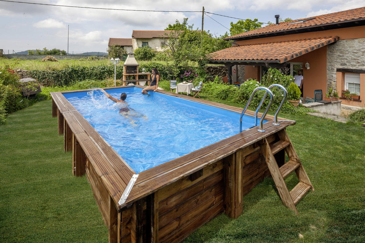 POOL SET GRE KPBRC620 MANGO 2021 618/320/130 cm  - Naturfarben/Kieferfarben, KONVENTIONELL (618/320/130cm) - Gre