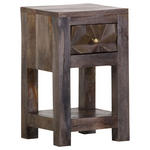 NACHTSCHRANK 30/50/33 cm Mangoholz massiv  - Goldfarben/Grau, ROMANTIK / LANDHAUS, Holz/Metall (30/50/33cm) - Landscape