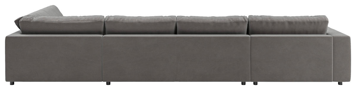WOHNLANDSCHAFT in Cord Dunkelgrau  - Dunkelgrau/Schwarz, Design, Kunststoff/Textil (190/425/224cm) - Pure Home Lifestyle