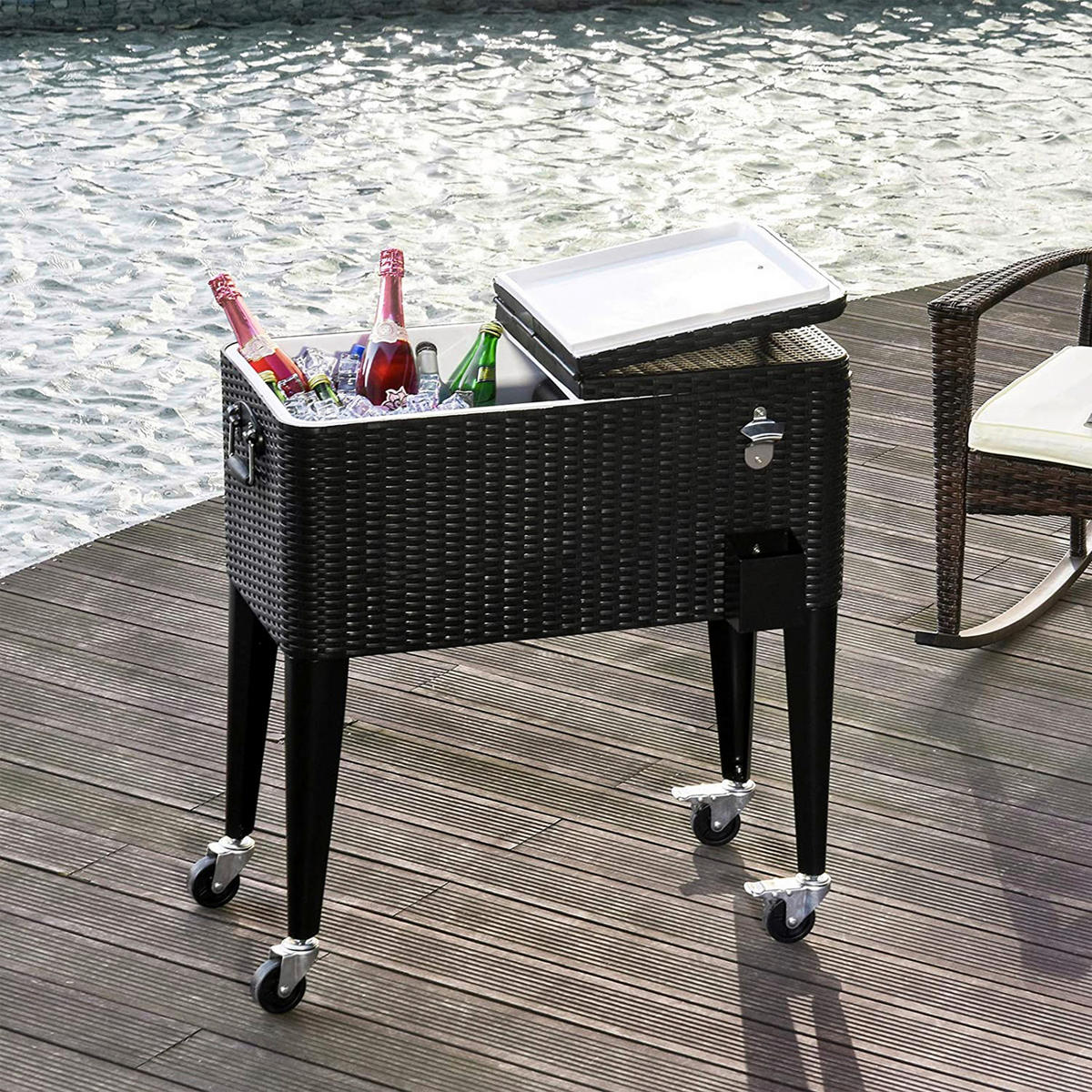 KÜHLBOX Schwarz  - Schwarz, KONVENTIONELL, Metall (43,00/89,00/92,00cm) - Ambia Garden
