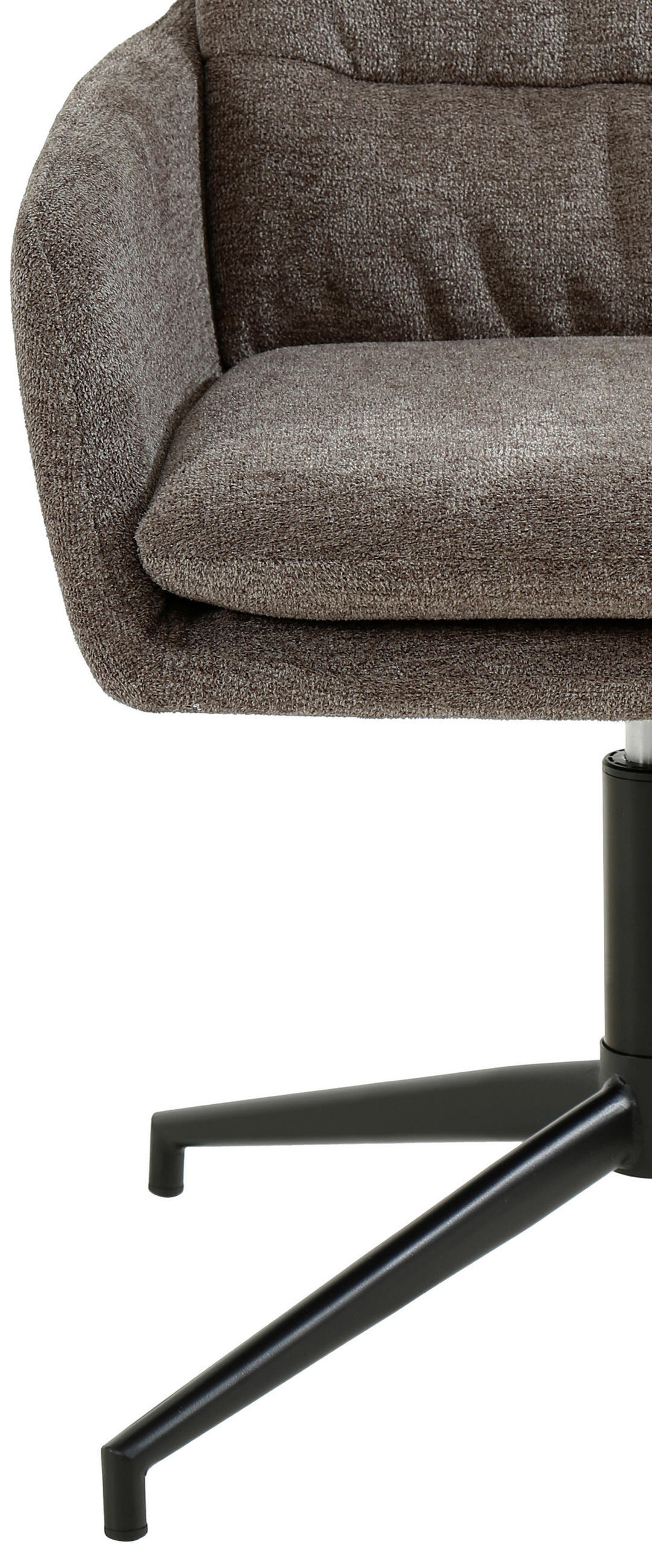 ARMLEHNSTUHL  in Eisen Leinenoptik  - Schwarz/Braun, Design, Holz/Textil (57/88/67cm) - MID.YOU