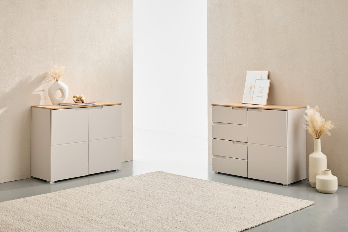 KOMMODE Swim, 100/80/40 cm, 4 Schublade(n)  - Kaschmir/Eiche Artisan, Design, Holzwerkstoff/Kunststoff (100/80/40cm) - MID.YOU