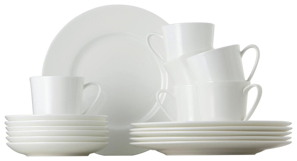 KAFFEESERVICE Weiß Jade White 18-teilig  - Weiß, Basics, Keramik - Rosenthal