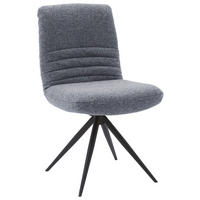 STUHL  in Stahl Flachgewebe  - Schwarz/Dunkelblau, Design, Textil/Metall (50/93/69cm) - Dieter Knoll