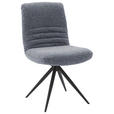STUHL  in Stahl Flachgewebe Metall, Textil  - Schwarz/Dunkelblau, Design, Textil/Metall (50/93/69cm) - Dieter Knoll