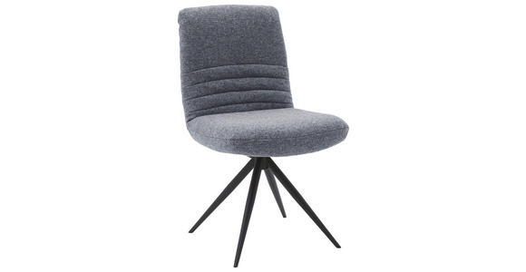 STUHL in Stahl Flachgewebe Metall, Textil - Schwarz/Dunkelblau, Design, Textil/Metall (50/93/69cm) - Dieter Knoll