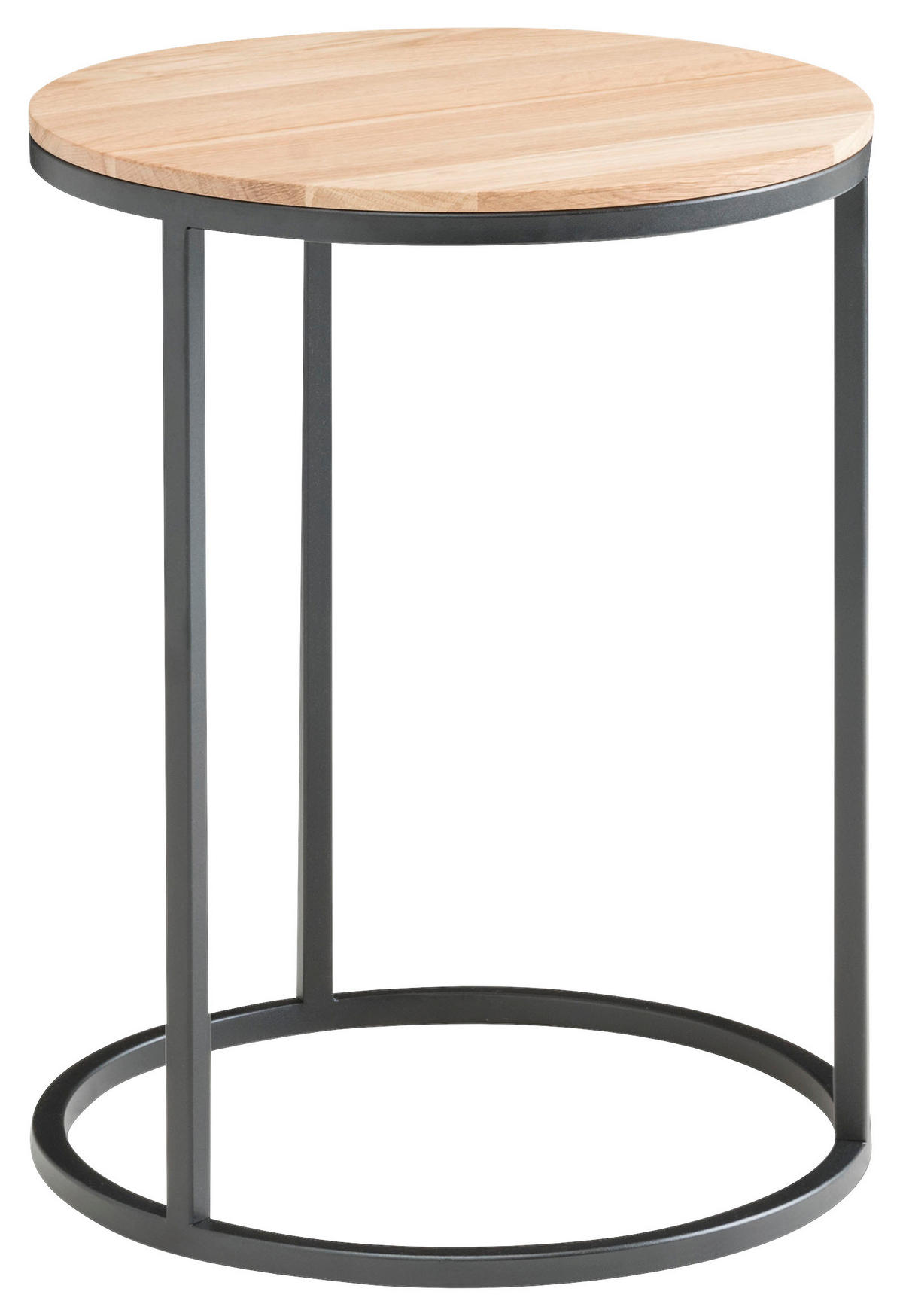 BEISTELLTISCH in Holz, Metall 39/39/51 cm  - Wildeiche/Schwarz, Design, Holz/Metall (39/39/51cm) - Johann Jakob