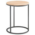 BEISTELLTISCH in Holz, Metall 39/39/51 cm  - Wildeiche/Schwarz, Design, Holz/Metall (39/39/51cm) - Johann Jakob