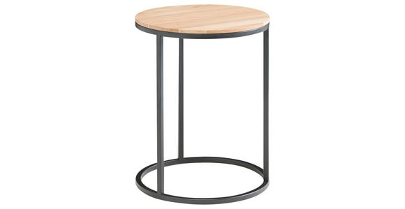 BEISTELLTISCH in Holz, Metall 39/39/51 cm  - Wildeiche/Schwarz, Design, Holz/Metall (39/39/51cm) - Johann Jakob