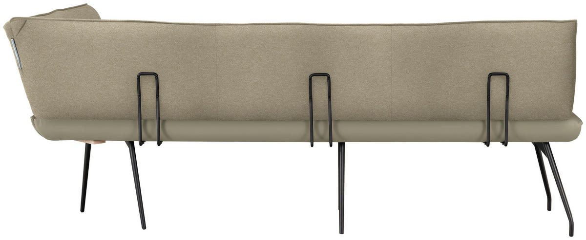 ECKBANK 215/195 cm Mikrofaser Creme   - Creme/Schwarz, Design, Textil/Metall (215/195cm) - Moderano