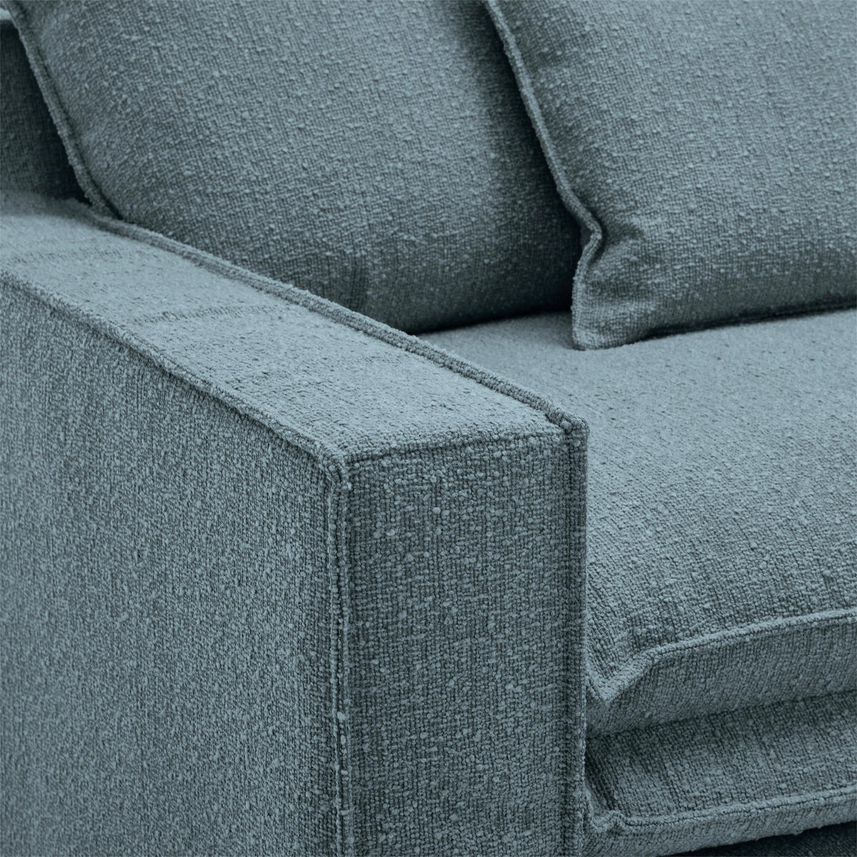 SESSEL Bouclé Blau    - Blau/Schwarz, Trend, Kunststoff/Textil (129/92/105cm) - Livetastic
