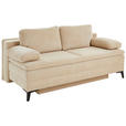BOXSPRINGSOFA Charlize in Cord Beige  - Beige/Schwarz, Design, Textil/Metall (200/100/108cm) - Novel