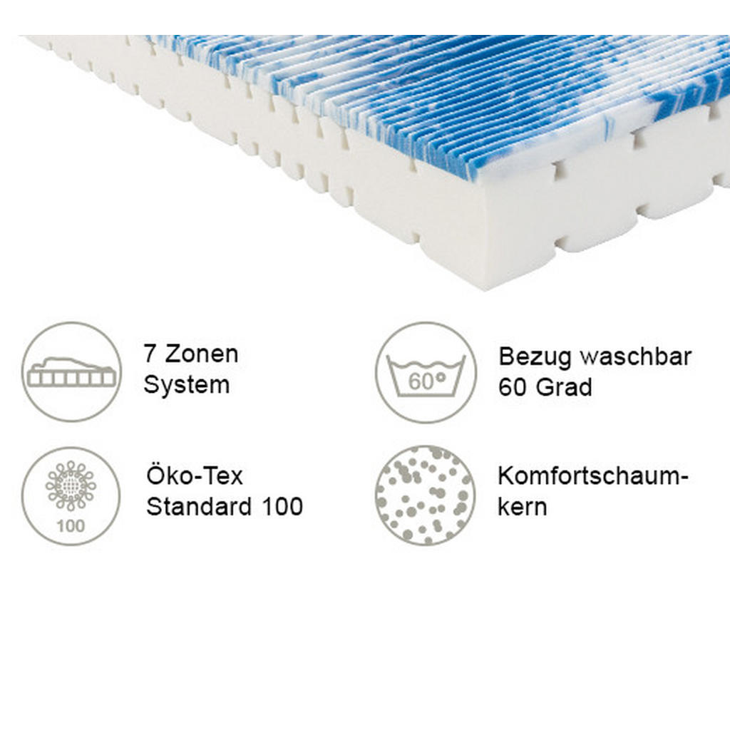Thumbnail - Novel Komfortschaummatratze Ortho Star DUO KS, Weiß, Textil, H3, 120x200 cm, Made in Germany, Oeko-Tex® Standard 100, Hä...