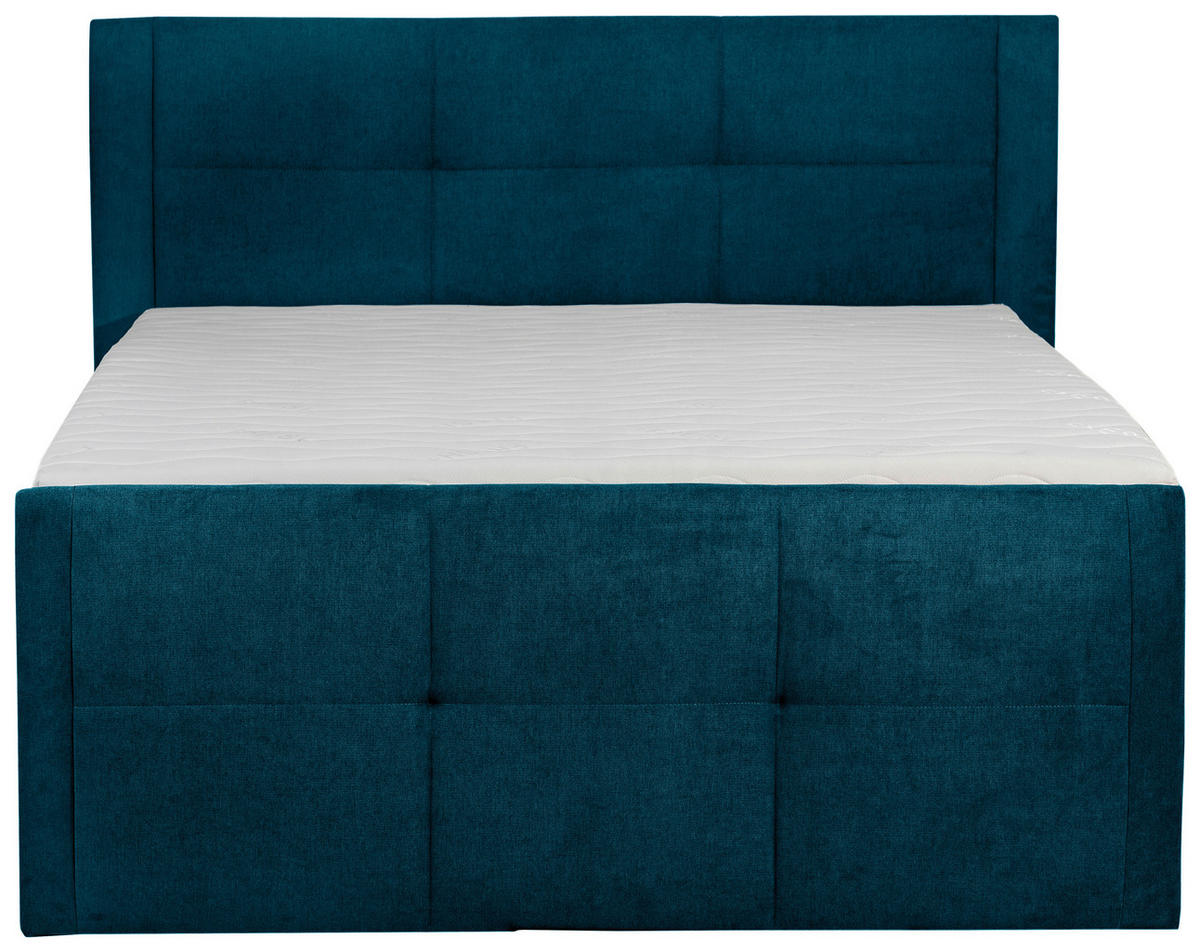 BOXSPRINGBETT 120/200 cm  in Petrol  - Petrol/Schwarz, KONVENTIONELL, Kunststoff/Textil (120/200cm) - Boxxx