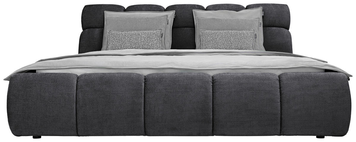 POLSTERBETT 180/200 cm  in Graphitfarben  - Schwarz/Graphitfarben, Design, Kunststoff/Textil (180/200cm) - Esposa