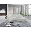 ECKSOFA in Flachgewebe Weiss  - Weiss/Schwarz, Modern, Kunststoff/Textil (266/230cm) - Sit & More