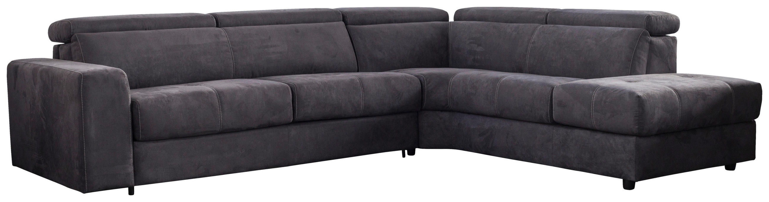 ROHOVÁ SEDAČKA, textil, antracitová - bílá/černá, Moderní, textil/plast (302/236cm) - Novel