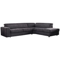 KUTNA GARNITURA tekstil  antracit   - bijela/crna, Moderno, tekstil/plastika (302/236cm) - Hom`in