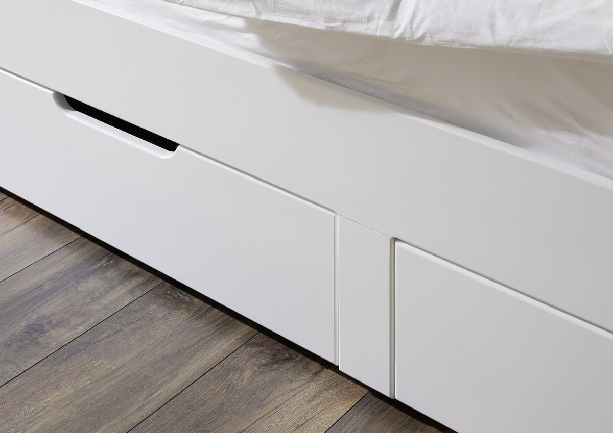 KREVET   90/180/200 cm   bijela  - bijela, Design, drvni materijal (90/180/200cm) - Xora