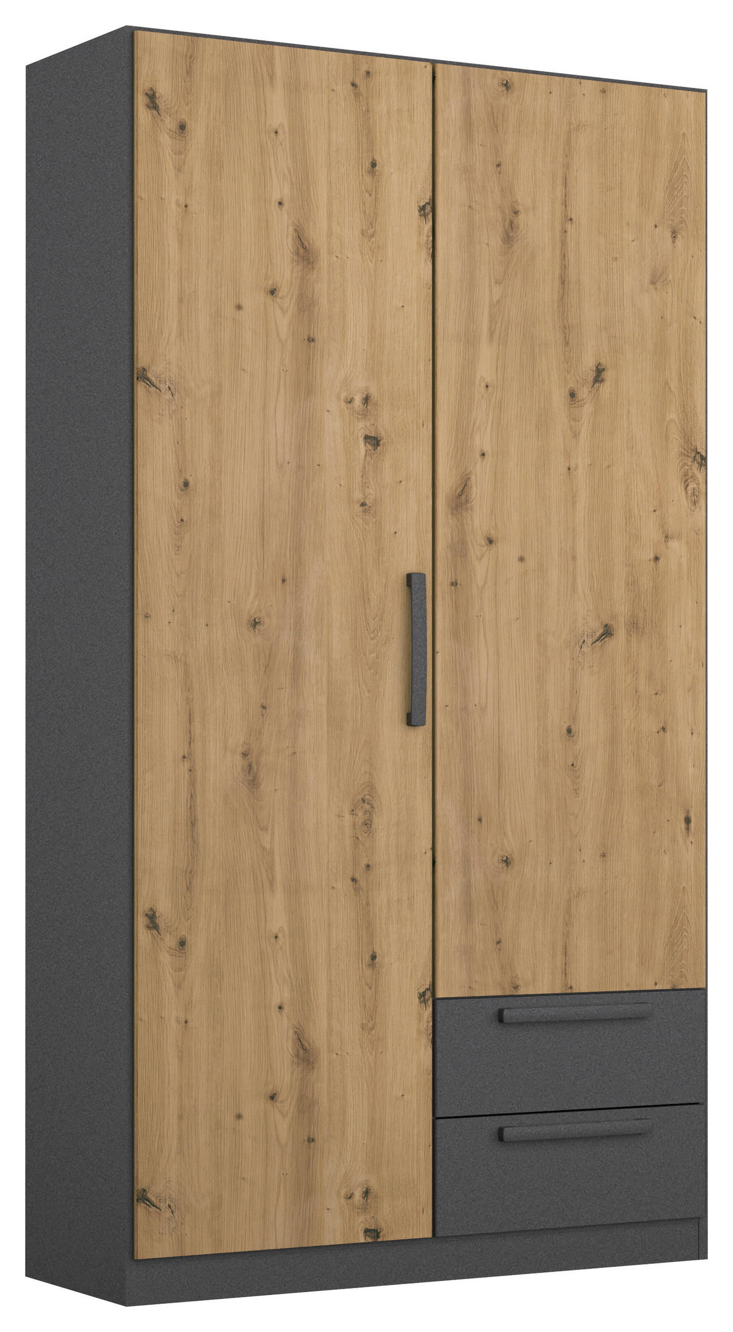 DREHTÜRENSCHRANK 91/197/54 cm,  in Grau, Eiche Artisan, 2-türig  - Eiche Artisan/Grau, MODERN, Holzwerkstoff/Kunststoff (91/197/54cm) - Rauch Möbel