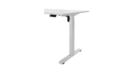 SCHREIBTISCH 137/68/71,5-120 cm Weiß elektrisch höhenverstellbar  - Weiß, MODERN, Holzwerkstoff/Metall (137/68/71,5-120cm) - Carryhome