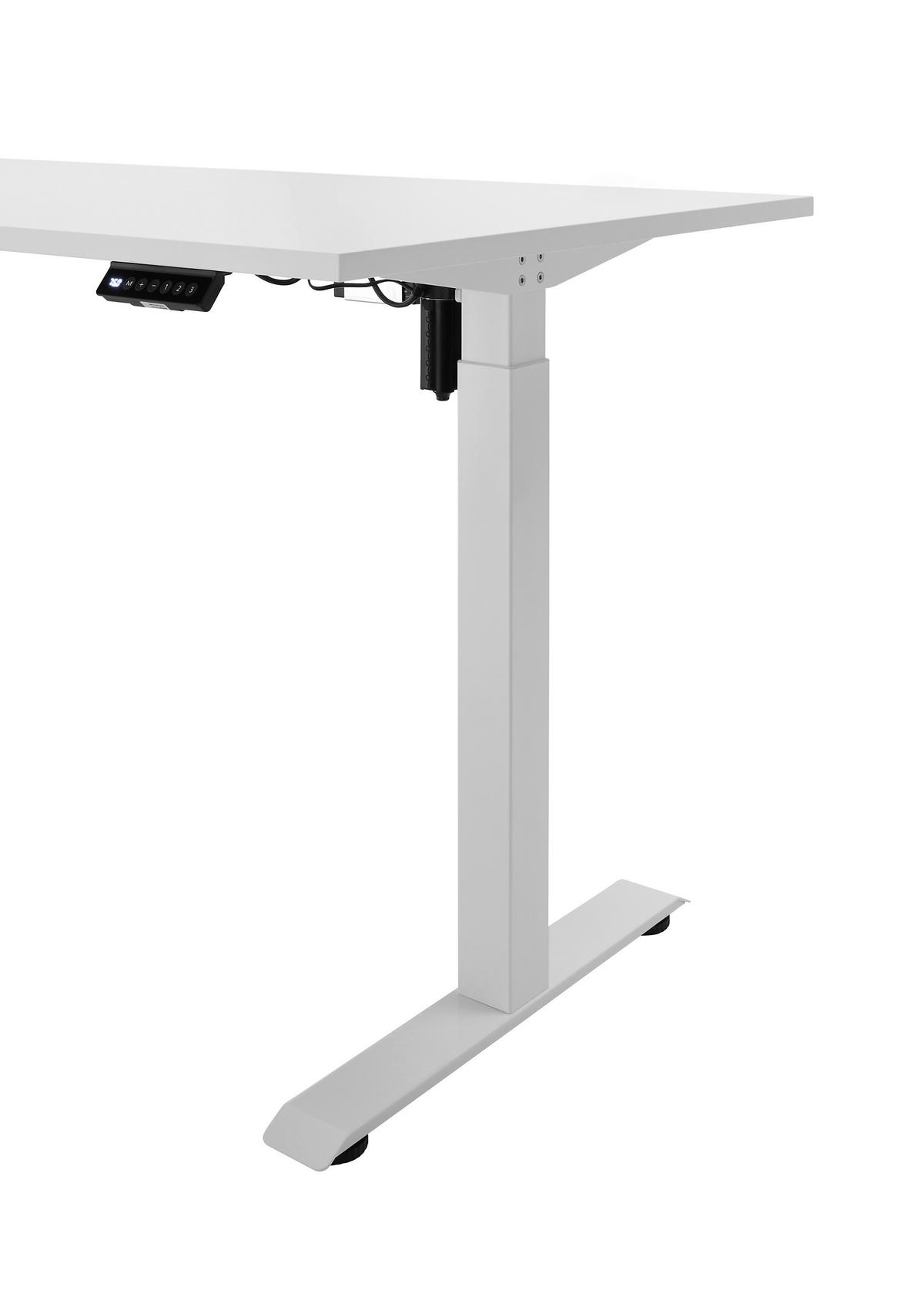 SCHREIBTISCH 137/68/71,5-120 cm  in Weiß  - Weiß, MODERN, Holzwerkstoff/Metall (137/68/71,5-120cm) - Carryhome