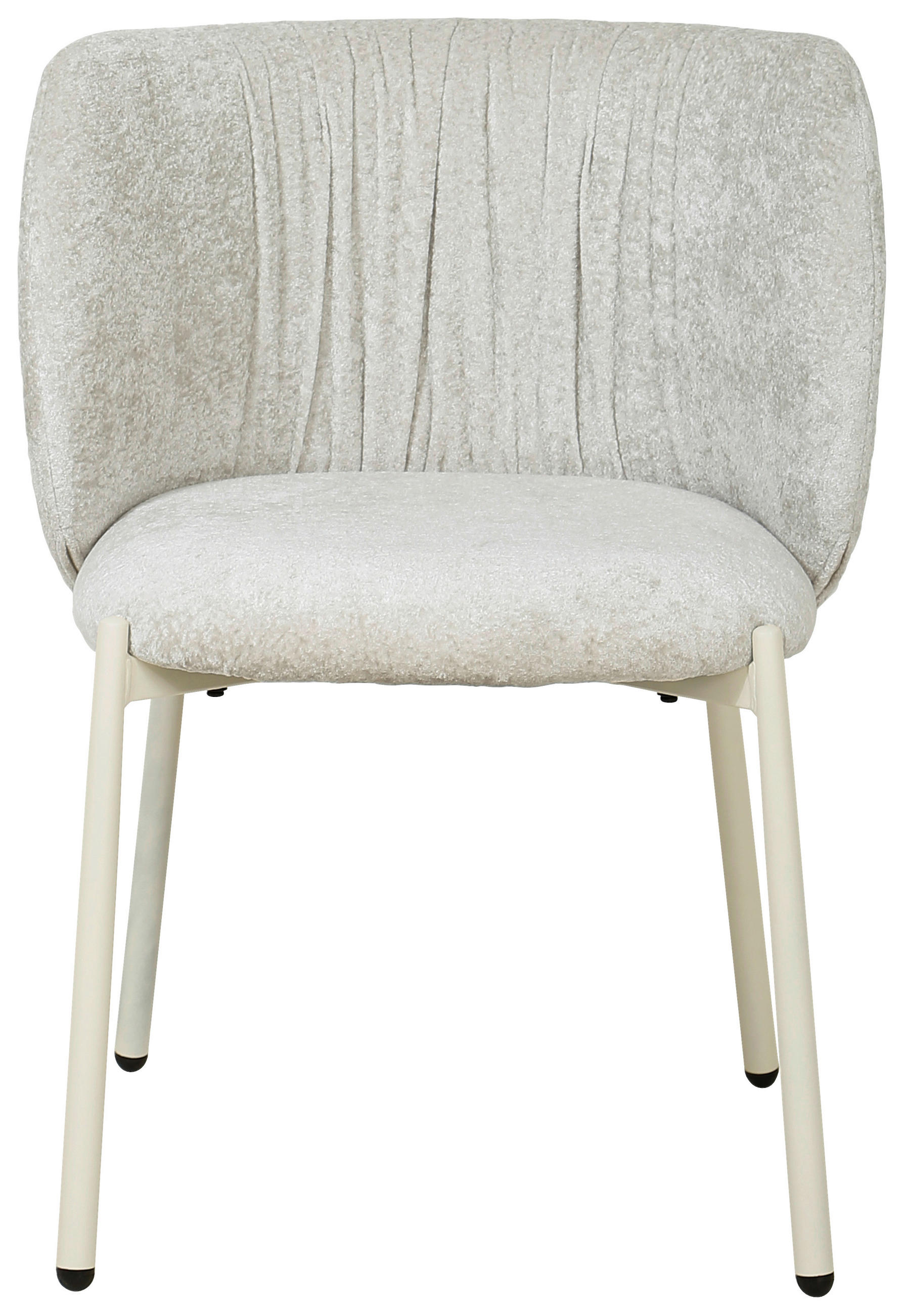 STUHL Chenille Creme  - Creme, Design, Textil/Metall (56,5/77/57cm) - Stylife