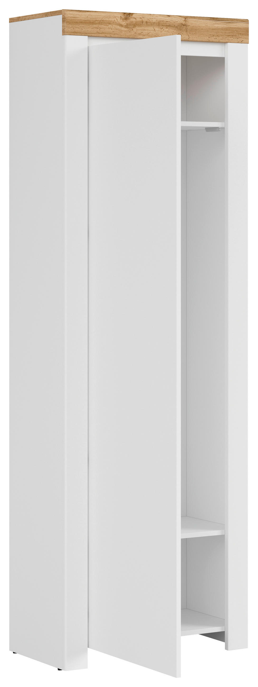 SKŘÍŇ NA ODĚV, bílá, dub wotan, 68,5/203,5/37 cm - bílá/dub wotan, Design, kompozitní dřevo (68,5/203,5/37cm) - Carryhome