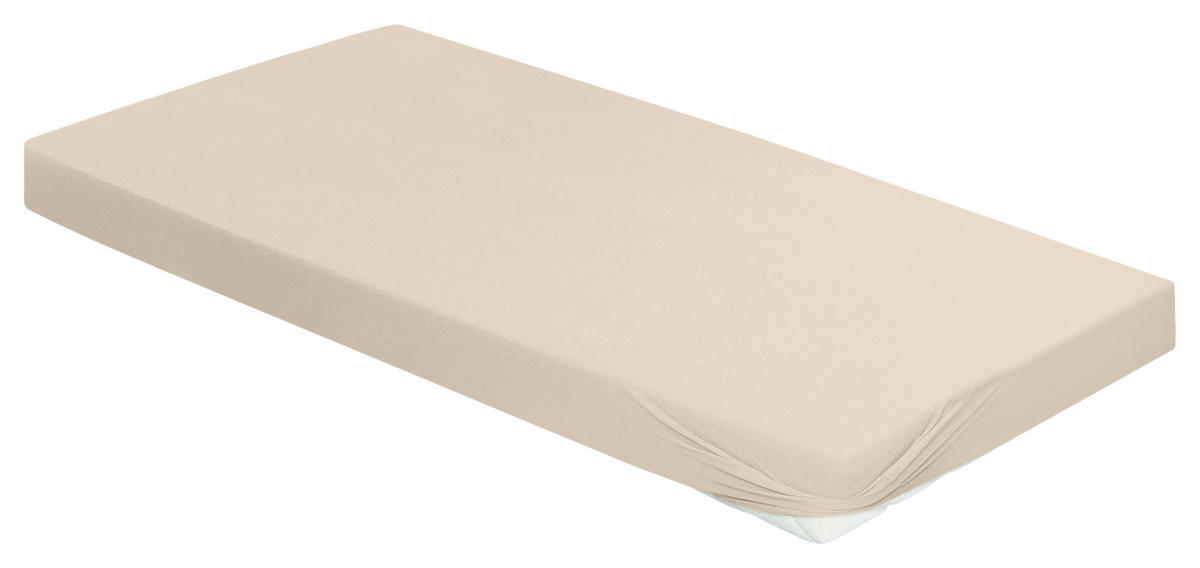 SPANNBETTTUCH Jersey  - Creme, KONVENTIONELL, Textil (190/200cm) - Irisette