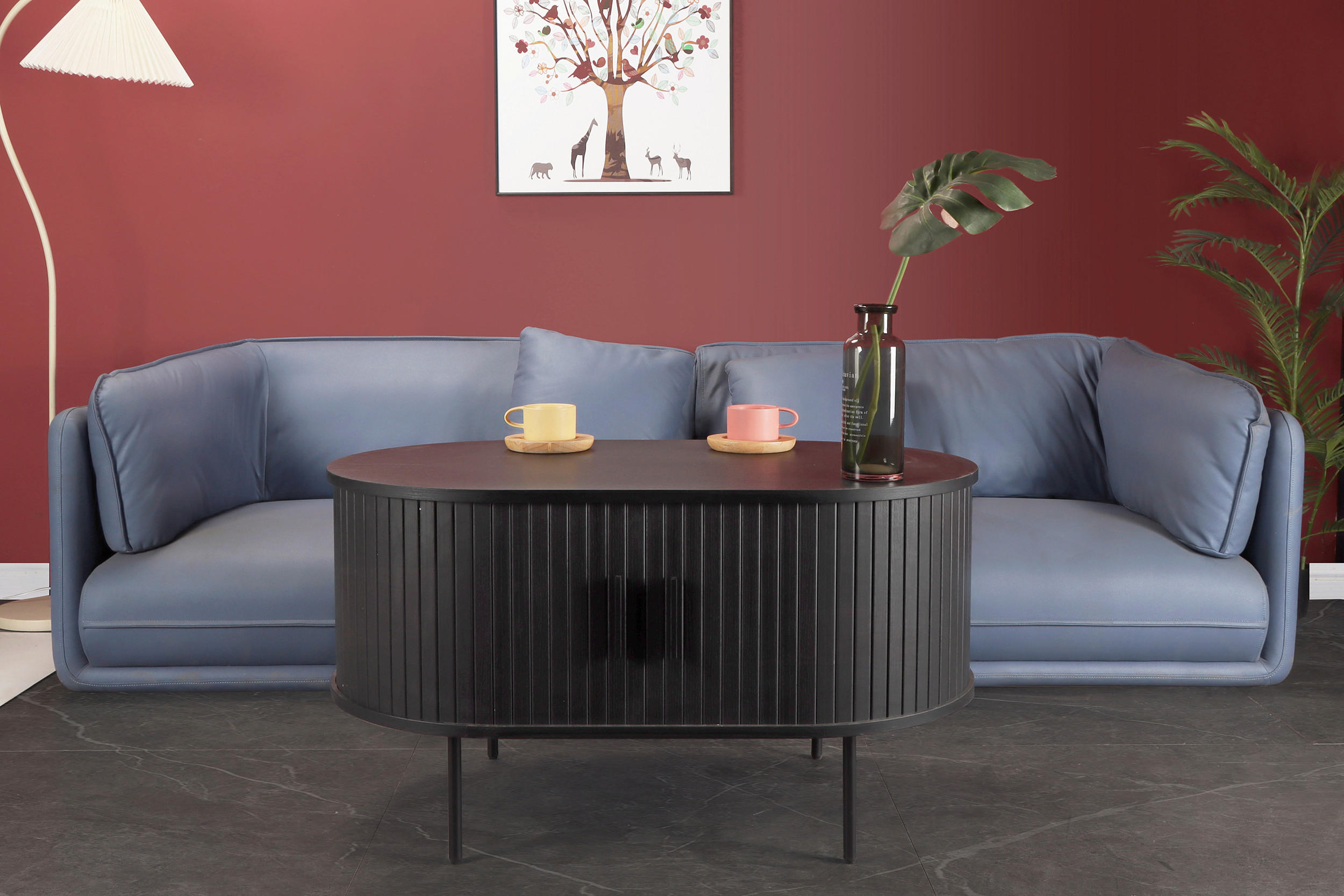 COUCHTISCH - Schwarz, Design, Holzwerkstoff/Metall (100/60/55cm) - Livetastic