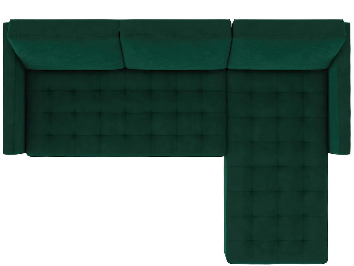 ECKSOFA PALERMO in Velours Dunkelgrün  - Dunkelgrün/Schwarz, Basics, Kunststoff/Textil (213/154cm) - Livetastic
