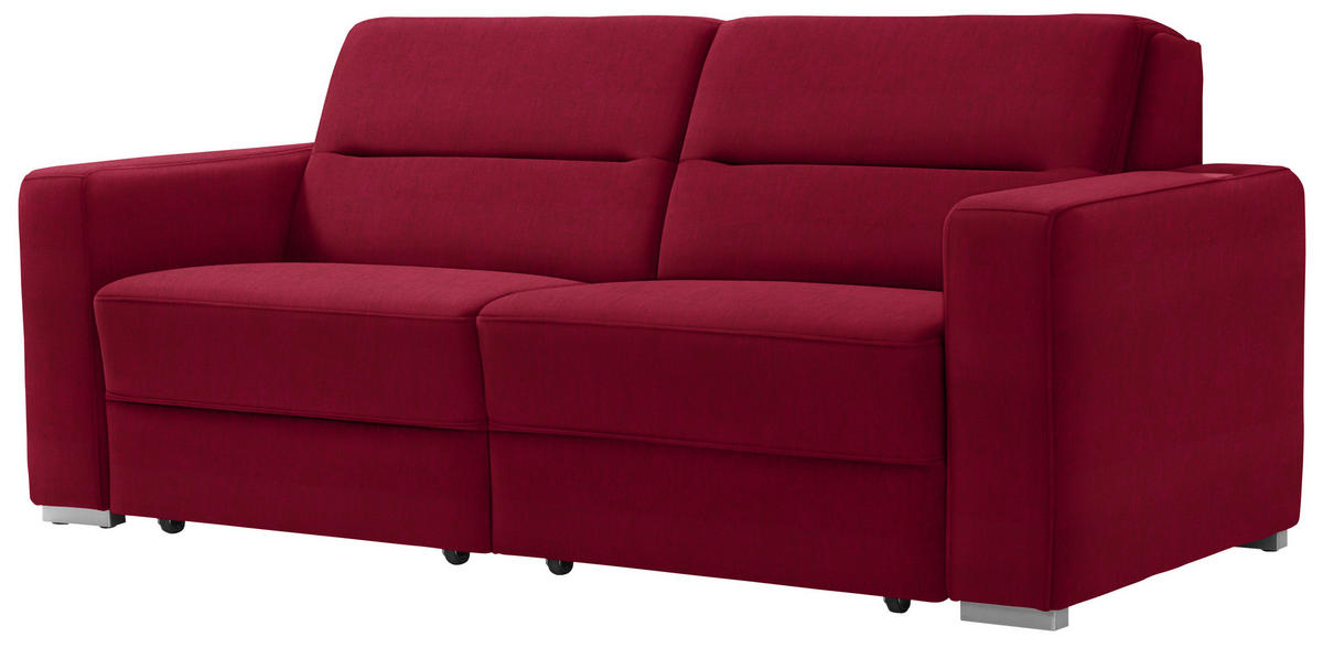 SCHLAFSOFA in Textil Bordeaux  - Bordeaux, Konventionell, Textil/Metall (202/86/92cm) - Sedda