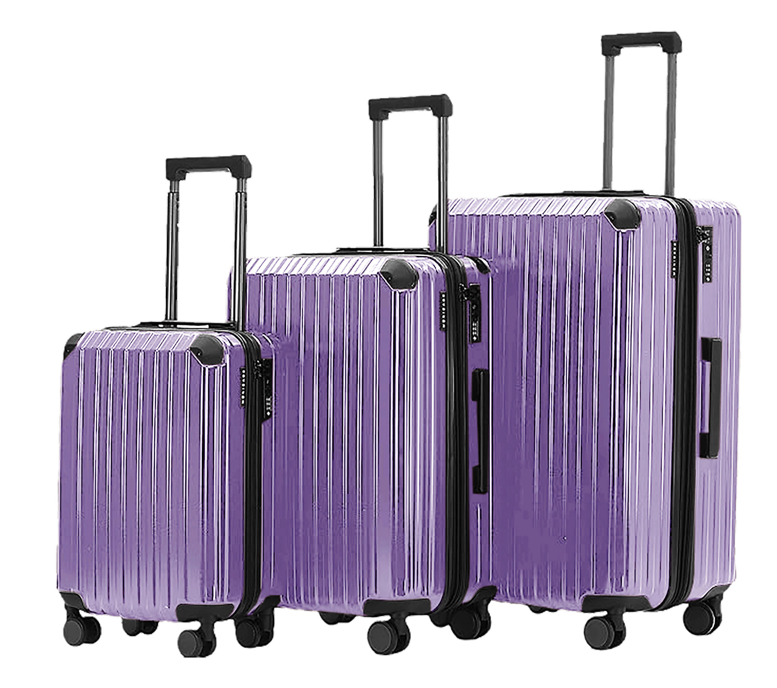 REISEKOFFERSET Lila 3-teilig  - Lila, Basics, Kunststoff/Textil - Novel