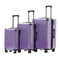 REISEKOFFERSET Lila 3-teilig  - Lila, Basics, Kunststoff/Textil - Novel