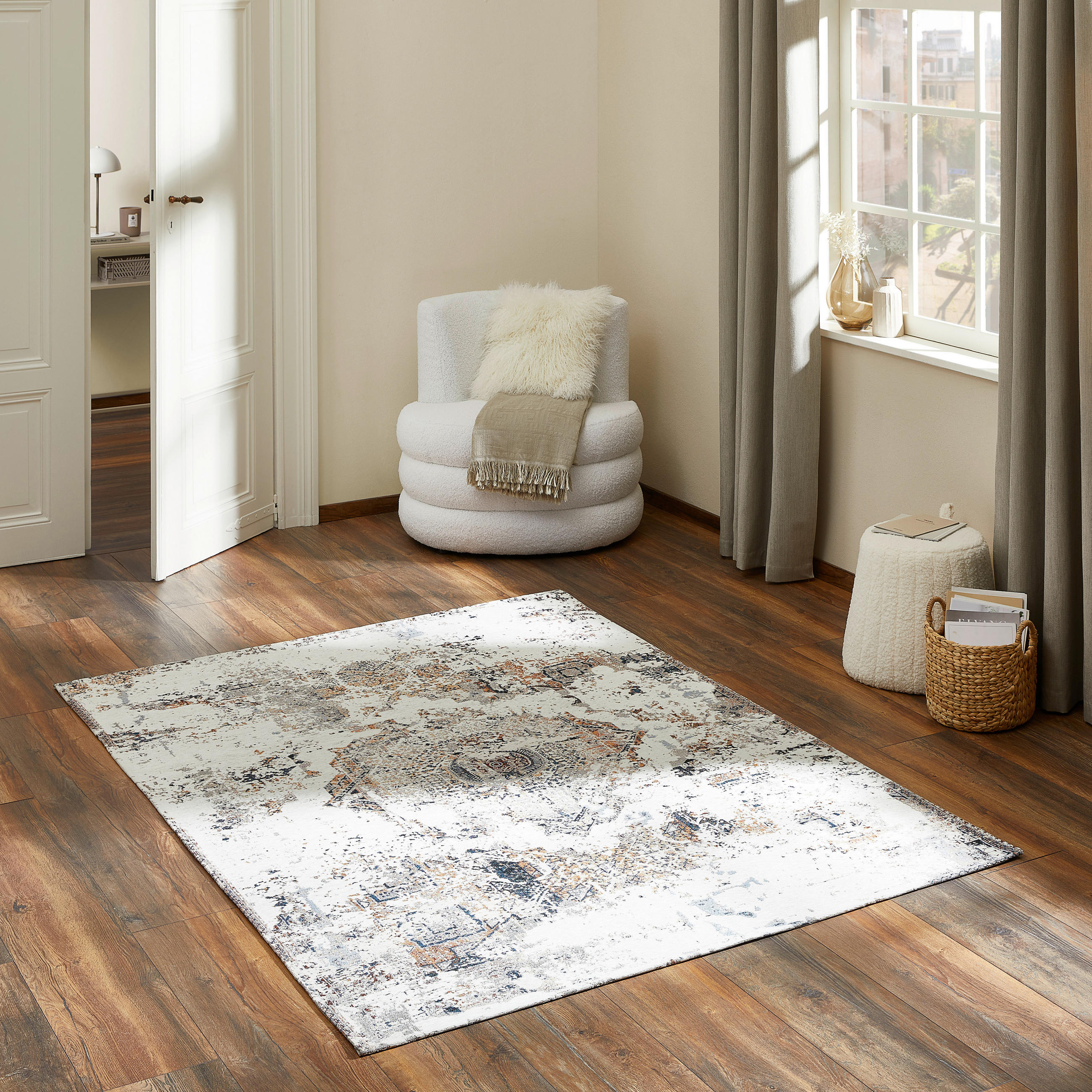 Thumbnail - Novel Vintage-Teppich, Mehrfarbig, Textil, Abstraktes, rechteckig, 120x180 cm, ISO 9001, Textiles Vertrauen - Oeko-Tex®,...