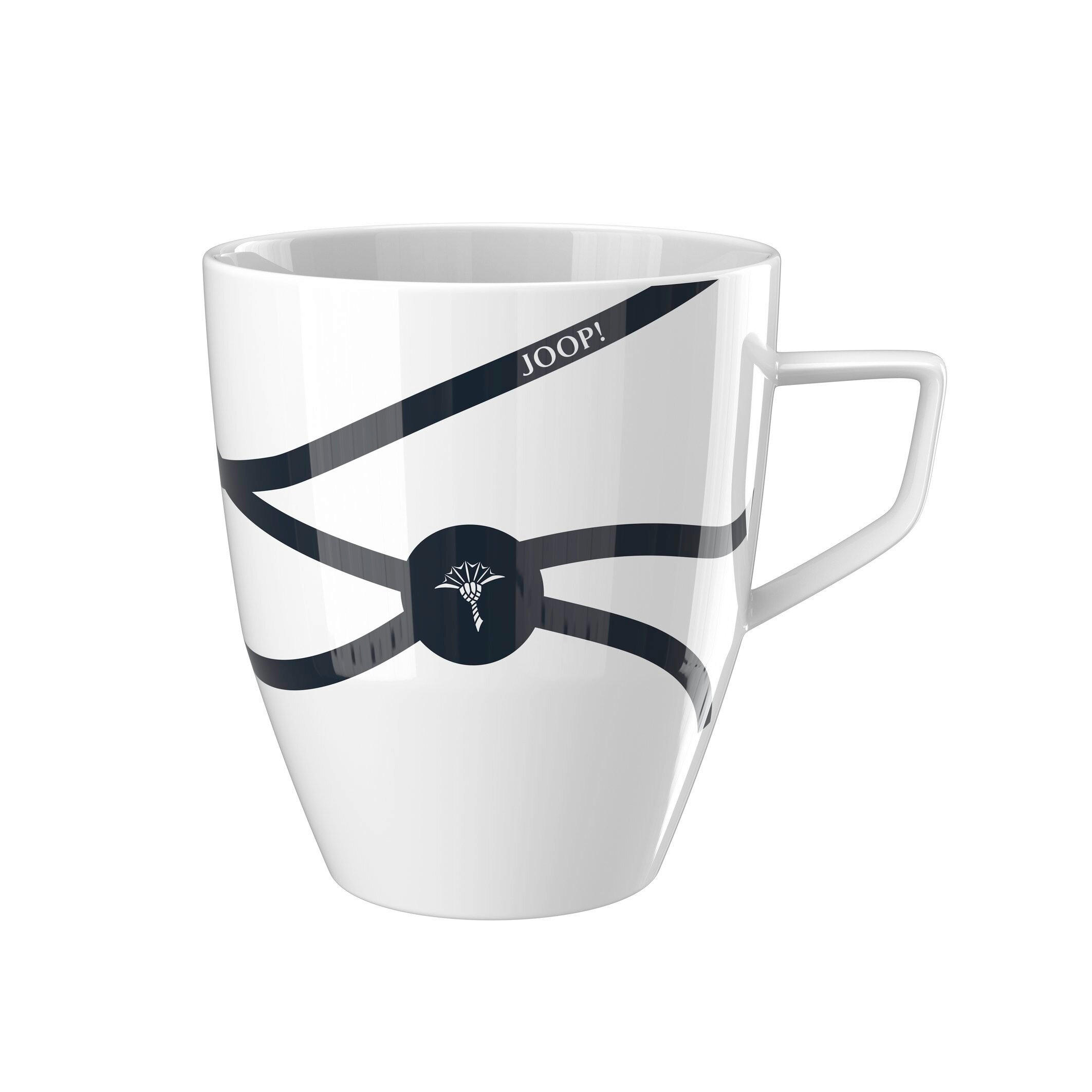 KAFFEEBECHER    - Weiß/Dunkelblau, Design, Keramik (8,5/8,5/9,5cm) - Joop!