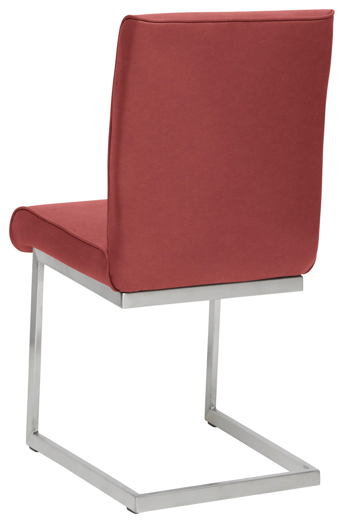 SCHWINGSTUHL  in Stahl Mikrofaser  - Edelstahlfarben/Rot, Design, Holzwerkstoff/Textil (48/91/60cm) - Dieter Knoll