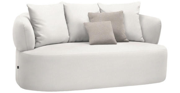 2-SITZER-SOFA in Plüsch Creme  - Greige/Creme, MODERN, Kunststoff/Textil (177/86/105cm) - Hom`in