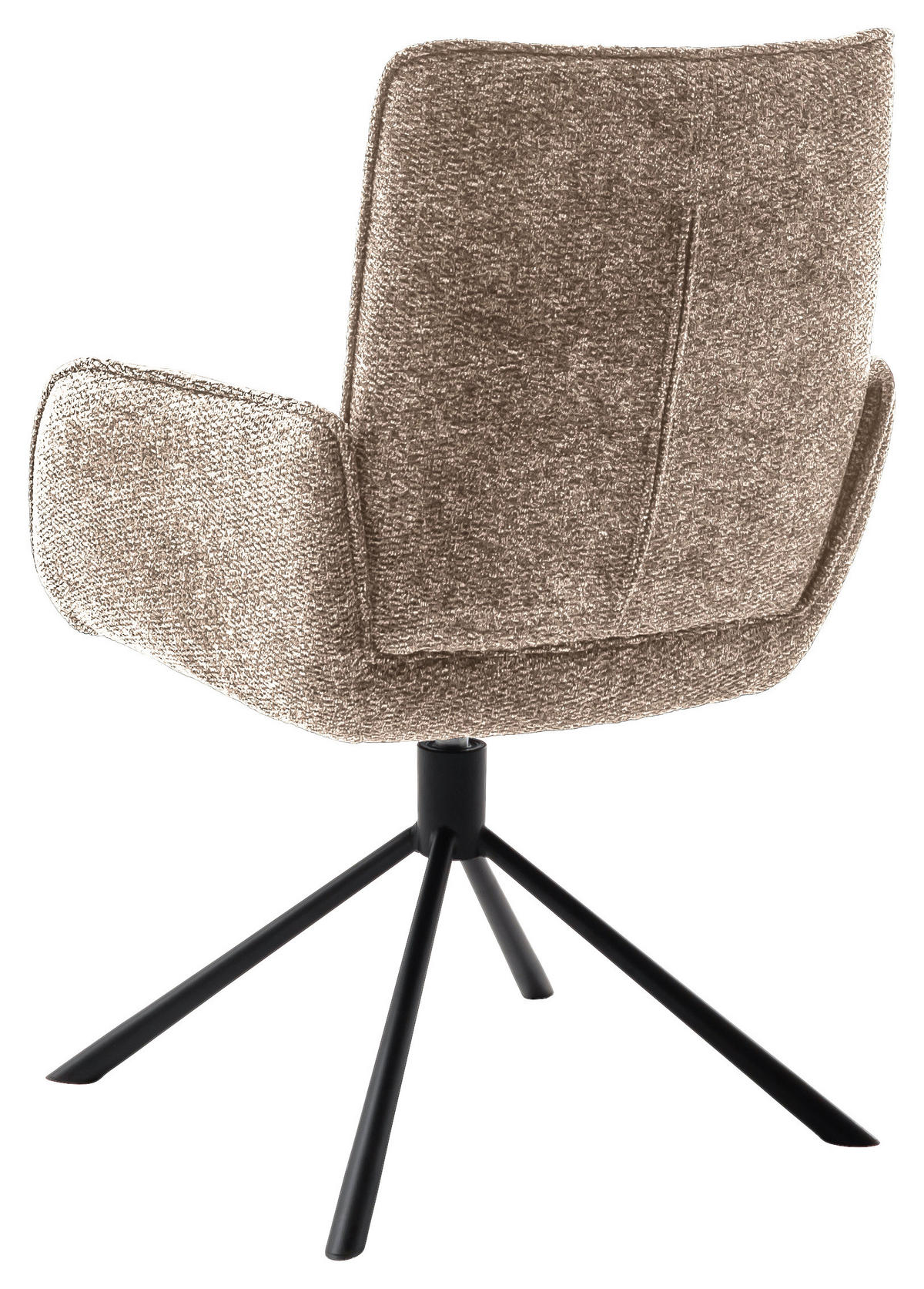 ARMLEHNSTUHL  Sitzfläche 360° drehbar, automatische Rückholfunktion Webstoff  Creme, Schwarz  - Creme/Schwarz, Design, Textil/Metall (62/92/65cm) - Novel